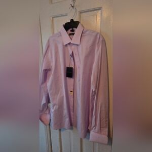 Bergdorf Goodman PurpleTailored  100% Cotton Contrast Collar FR Cuff Size46/17.5